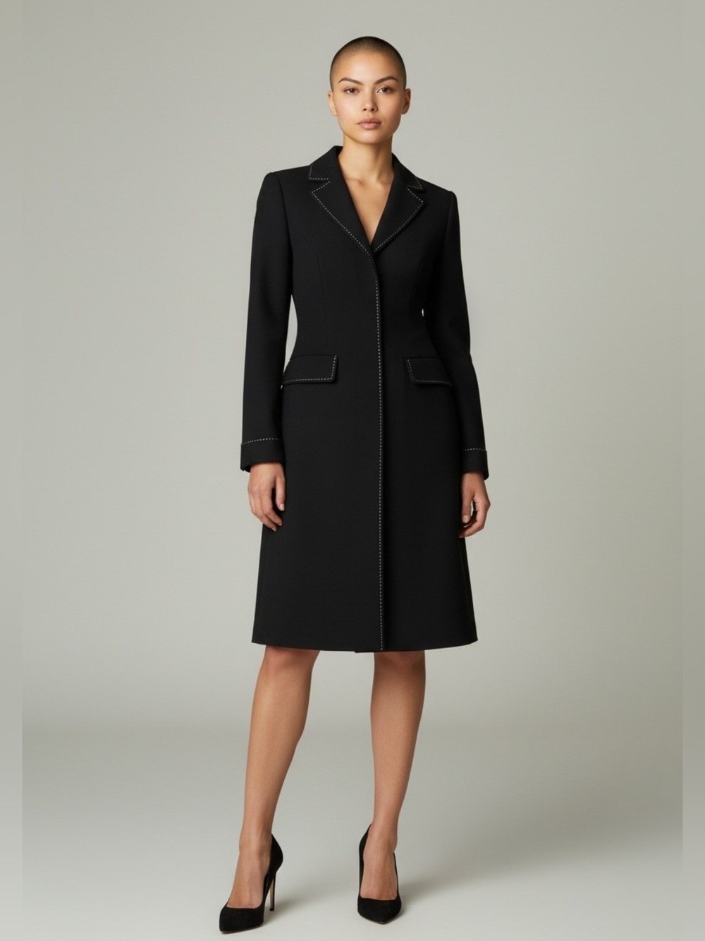 Amanda Smith Black Dress Long jacket